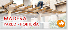 Pergola de madera pared - porteria