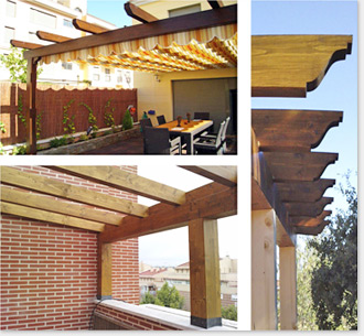 Pergolas de madera pared - porteria